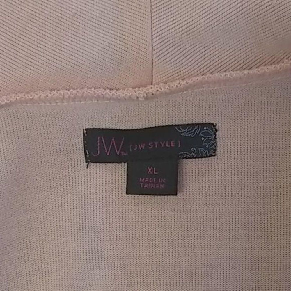 J.W. Style Coral Light Pink Soft Drape Front Duster Cardigan Size XL - Picture 5 of 6